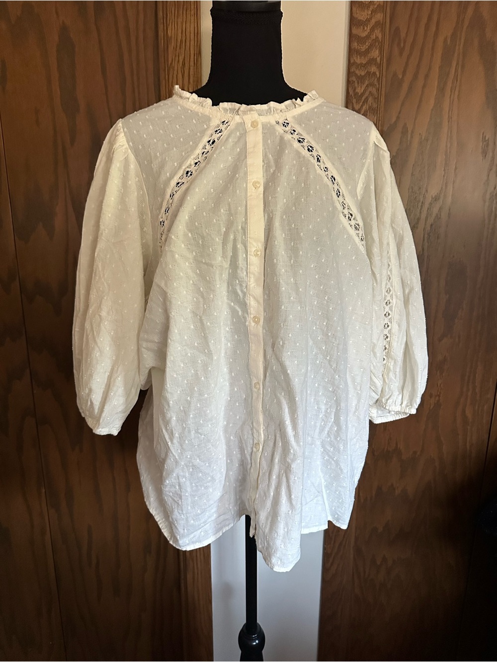 NWT Old Navy Cream Button-Front Blouse Size XXL Tall